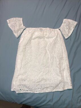 NWOT White Eyelet Off-Shoulder Mini Dress